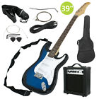 Blue Electric Guitar Full Size With 10w Amp  Case And Accessories Pack Beginner