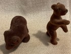 Lot Of 2   Vintage Flocked Brown Bear Figurines   Germany