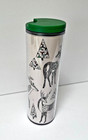 Starbucks 16 Oz  Hot Cold Coffee Tumbler Travel Mug Cup Lid Deer Trees Holiday