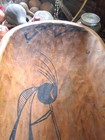   awesome Vintage 1950s  Native American Painted Wooden Bowl Batea  Very Nice  