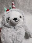 Fao Schwarz Sound Light Christmas Sloth Unicorn Soft Toy Gray Plush Stuffed 2022
