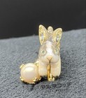 Anna Sui Pearl And Black And White Rabbit Double Ring Excellent From Japan