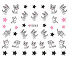 2pcs Nail Art 3d Decal Stickers Cat Kitten Paw Print Star E562 563 Ns26
