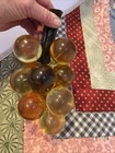 Vintage Mid Century Large Lucite Grapes Bright Amber Cluster Mcm 8 