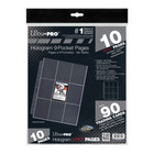 Ultra Pro 10 Ct Hologram 9 Pocket Pages 11 Hole Trading Cards Organizer Storage