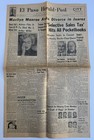 Scarce Vintage 1961 Marilyn Monroe Divorce Newspaper W photo El Paso Texas