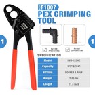 Pex Pipe Crimping Tool With Copper Crimp Jaws For 1 2 Inch And 3 4 Inch Pipes