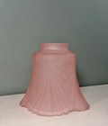 Vintage Pink Frosted Glass Lamp Shade Globe Art Deco Draped Design
