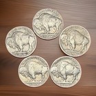Lot Of  5  Buffalo Indian Head Nickel Coins Full Dates All Different Years Or Mm