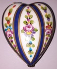 Limoges France Peint Main Heart Trinket Box Hand Painted Porcelain Floral