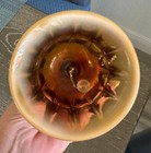 Vtg Fenton Glass Bell Amber Opalescent Chocolate Sydenham 1980 s 6 5 X 4 25  Euc
