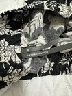 Anthropologie Women s Xs Black white Floral High Rise Elastic Pull-on Ruffle