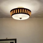 759c Vintage 60 s 70 s  Mid-century Modern  15  Ceiling Light Lamp Fixture Glass