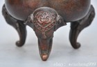 7 old China Ancient Dynasty Bronze Fengshui Beast Incense Burner Censer Statue