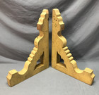 Antique Pair Roof Brackets 14x19 Mustard Yellow Vtg Porch Corbels Old 867-25b