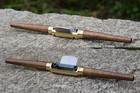 Handmade Brass Spokeshave - Round Sole - O1 Tool Steel Blade - Sapele Handles
