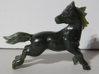 Lot Of 4 Vintage Chinese Hand Carved Dark Green Nephrite Jade Horse Figurines