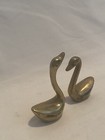 Vintage Mcm Brass Swan Figurines  Lot Of 2  Mid Century Modern Decor