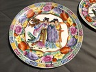Matched Set Vintage Traditional Geisha Decorative Plates Hand Painted Plates