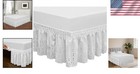 Elastic Bed Skirt Queen King 18 Inch Drop Dust Ruffle Easy On Off Polyester C   