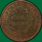 1835 Classic Head Half Cent Choice Extremely Fine Xf  au Coin  38808