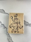 Stampabilites Girl In Dress Fashion Wood Rubber Stamp 