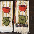 Vintage Set 3 Nos Startex Kitchen Hand Towel Fringe Mcm 16   x27   