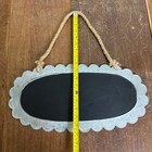 Metal Scalloped Edge Chalkboard Sign With Rope Decorative Farmhouse Wall Decor