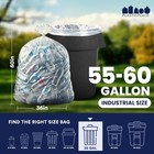 55 60 Gallon Clear Trash Bags 36x60 200 Count High Density 12 Microns