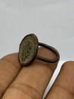 Antique Ancient Near Eastern Old White-metal Ring With Roman Face