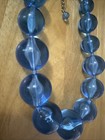 Vintage Chunky 50s 60s  Style Necklace Blue  Plastic Beads   16   19   