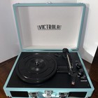 Victrola Vintage Blue 3speed Bluetooth Portable Suitcase Record Player Nice 