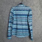 Nike Pro Hyperwarm Pullover Womens M Swoosh Blue 8 Bit Print 1 2 Zip Mock Neck