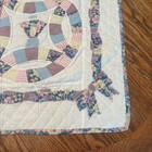 Vintage Wedding Ring Baby Crib Blanket Machine Stitched 38   x30   