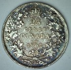 1907 Canada Silver 25 Cents Coin Vf 25c Canadian Circulated Very Fine Condition