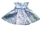 Fits American Girl 18  Doll Clothes-blue Flowers On White Dress