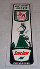 Vintage Sinclair Gasoline And S   H Green Stamps 15  Metal Gas   Oil Sign W Dino