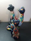 Gorgeous Trio Of Talavera Mexican Folk Art Cat Figurines