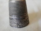 Simmons Sterling Silver Mountain Village Scenic Thimble Size 12