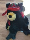 Soft Black Teddy Bear Wearing Plaid Hat Stuffed Toy New With Tags Plush Toys 