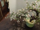 Vintage 30 X 20 In Jade   Glass Cherry Blossom Bonsai Tree