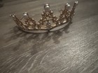      Rose Gold Tiara Crown Faux Pearl Rhinestone Bridal Prom Headband