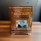 Antique 1880   s Leonard    cleanable Refrigerator    Ice Chest Box Carved Oak Bar