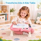 4-in-1 Magnetic Drawing Board For Kids  Double-sided Toddler Doodle Board With D