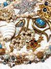 Vintage   Modern Jewelry Lot Blue Faux Pearl Beach Sea Theme Monet  