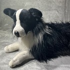 Rare Vintage E j Classic Dog Plush 36    Life Size Border Collie Black   White