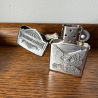 1998 Zippo Lighter Harley Davidson Metal Brushed Chrome Silver Tin New Old Usa