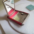 Vintage Zell Art Deco 1920 s Compact Faux Red Guilloche Enamel