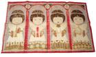 Vtg Irish Linen Choir Cherubs Towel Table Topper Hanging Angels 29 5 X 19 Ulster
