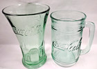 Combo Of Vintage Coca-cola Heavy Green 16oz Glass